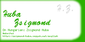 huba zsigmond business card